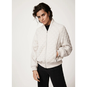 Mint Velvet Cream Quilted Cotton Blend Jacket